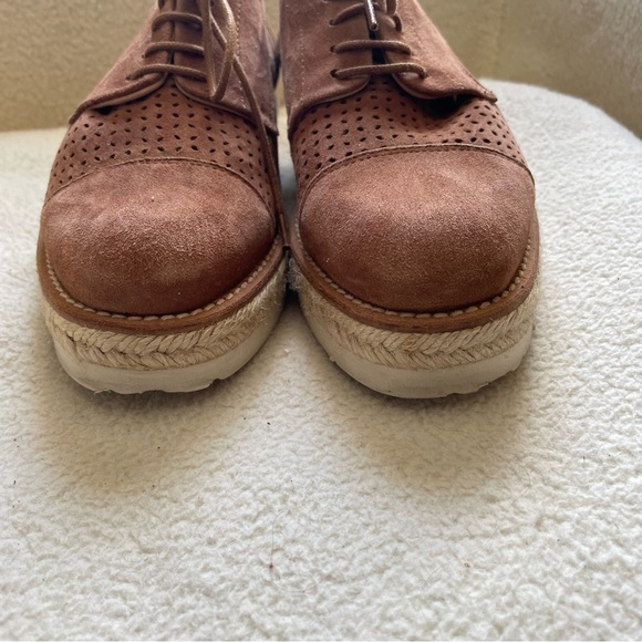 L’INTERVALLE suede perforated platform lace up loafers - Picture 3 of 10